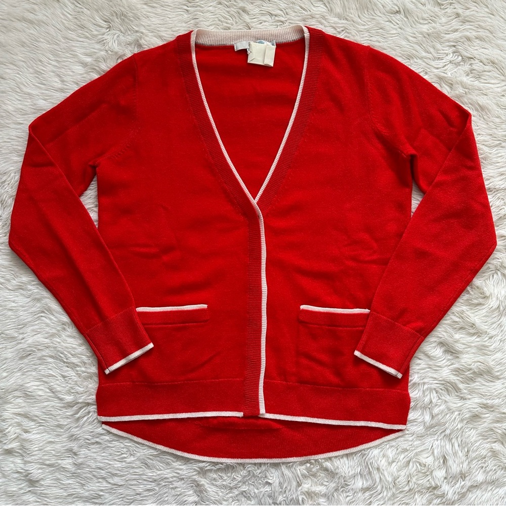 Boden Cardigan Long Sleeve Button Front Wool Cashmere Blend Red S NWOT New